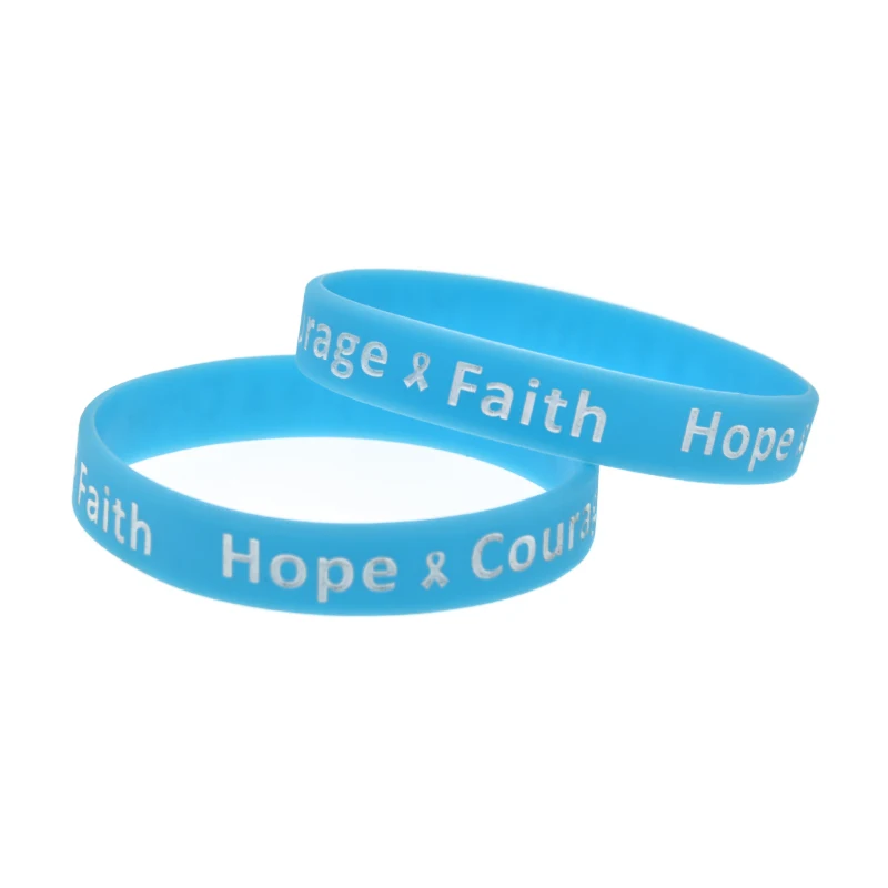 1 Stück/6 Stück Krebs-Band-Armband mit Schriftzug „Hoffnung, Mut, Glaube“, inspirierendes Silikon-Armband – Detail 5