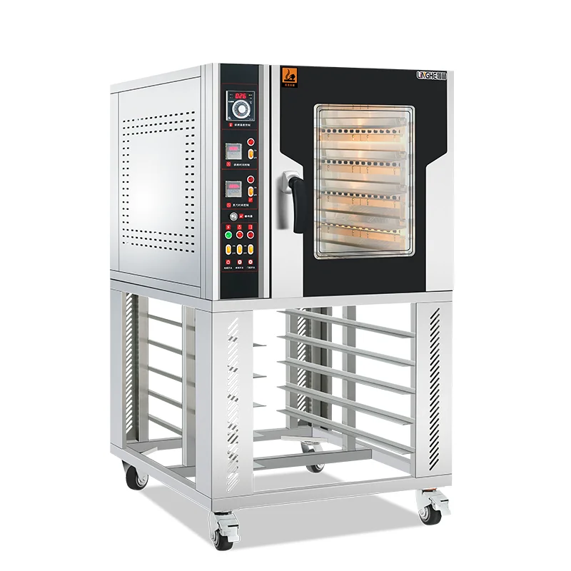 Commercial Baking Equipment Durable 8 Trays Electric Combi Steamer Deck Baking Oven