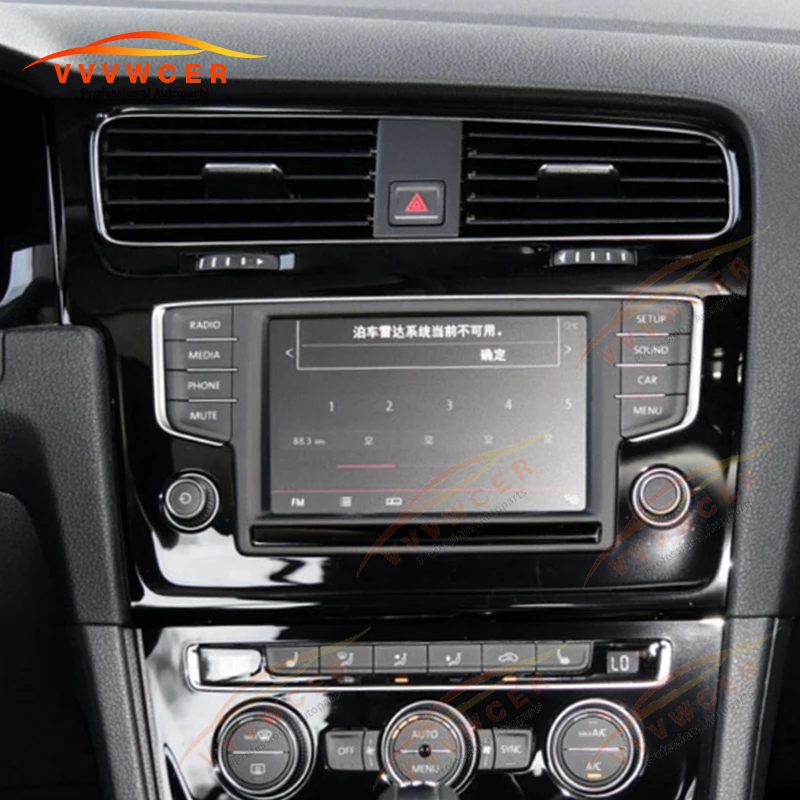 8inch MIB2 Radio Frame For VW Golf 7 MK7 Car Radio Screen Fascia for Volkswagen Mechanical Button Screen 2 Din image 2