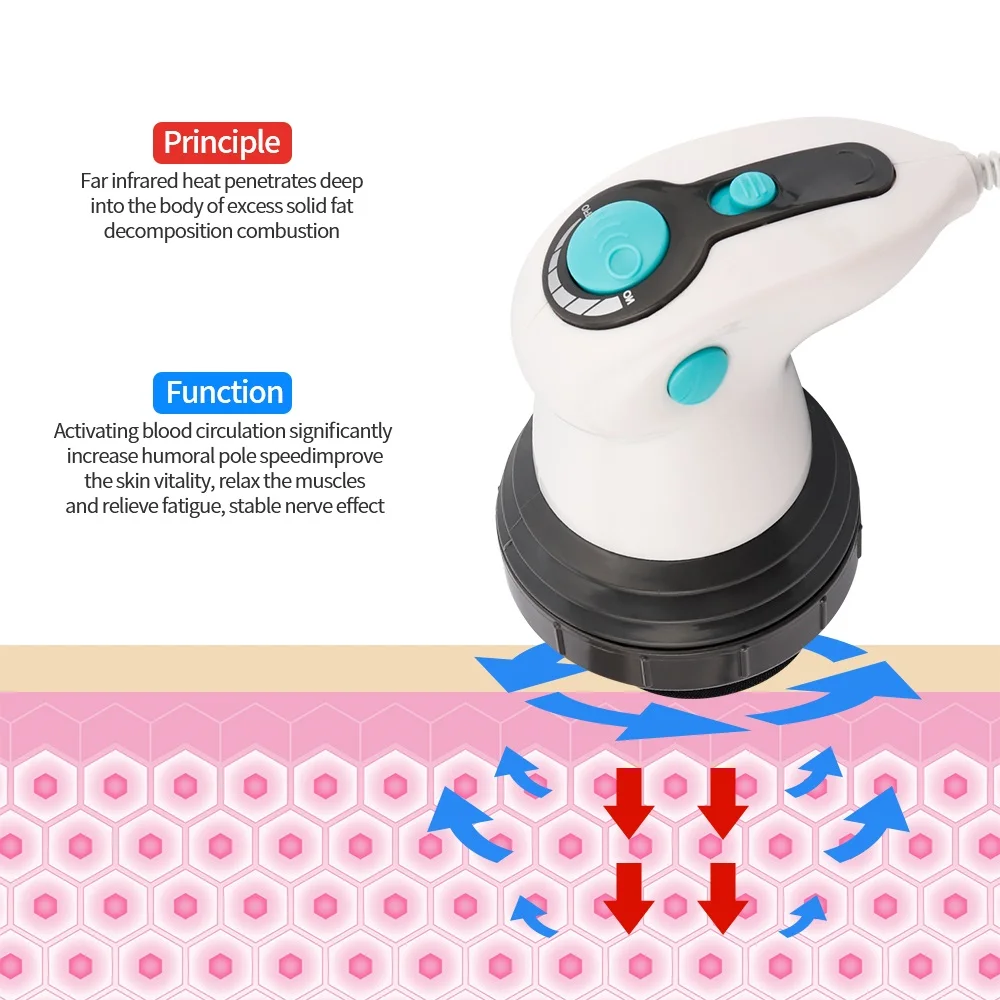 4-IN-1 Electric Body Massager Muscles Relaxation Massage Roller Ball Massage Head Wave Massage Head Body Machine Body masajeador