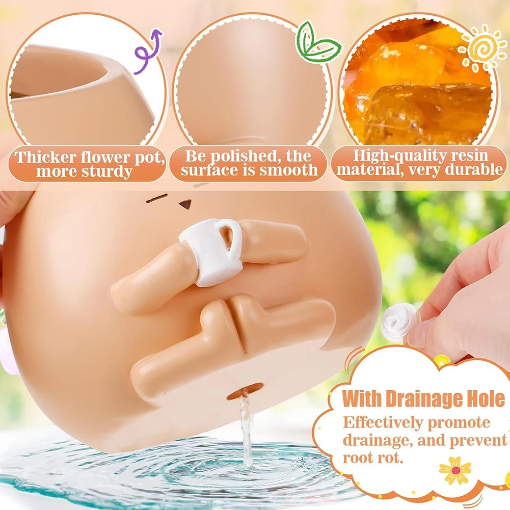 الراتنج عقد كوب الشكل أواني الزهور متعددة الوظائف الجلوس تصميم بونساي الأواني العصارية الصغيرة لحديقة المنزل فناء مكتب