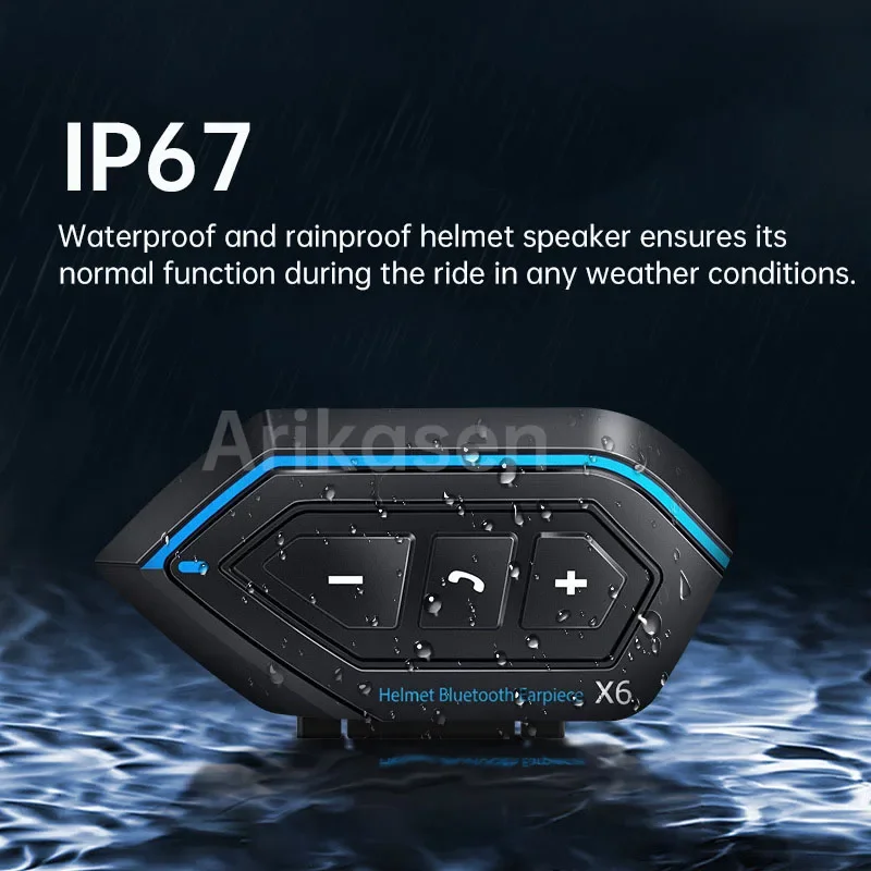 Imagem -06 - Auscultadores Bluetooth para Motocicletas Auscultadores com Capacete de Esqui Fones de Ouvido sem Fio com Microfone 80h de Trabalho Ipx7 Impermeável Bluetooth 5.0