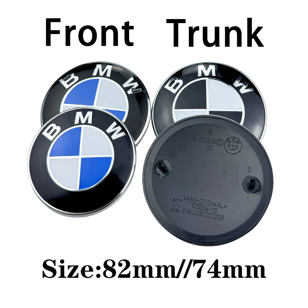 Emblema de coche de 74 mm y 82 mm, logotipo para maletero trasero, para mini BMW E46 E39 E87 E90 E28 E53 E30 E60 E34 E36 E61 E62 E70 E91 E92 X3