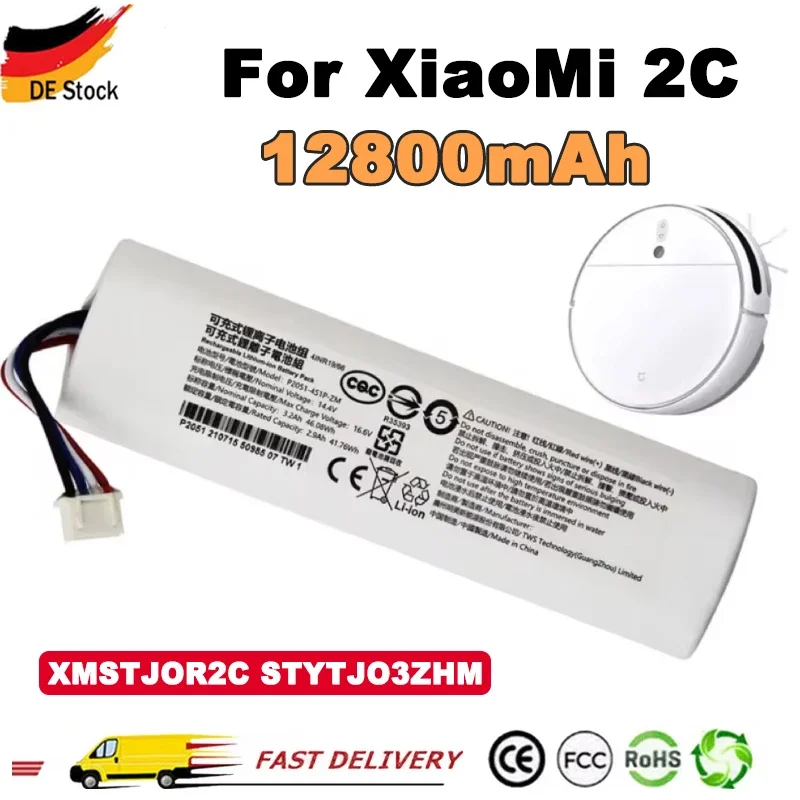 

Аккумуляторная батарея для Xiaomi 12800 мАч, аккумулятор для XIOMI Mijia Mi, робот-пылесос для подметания и уборки, батарея 2C