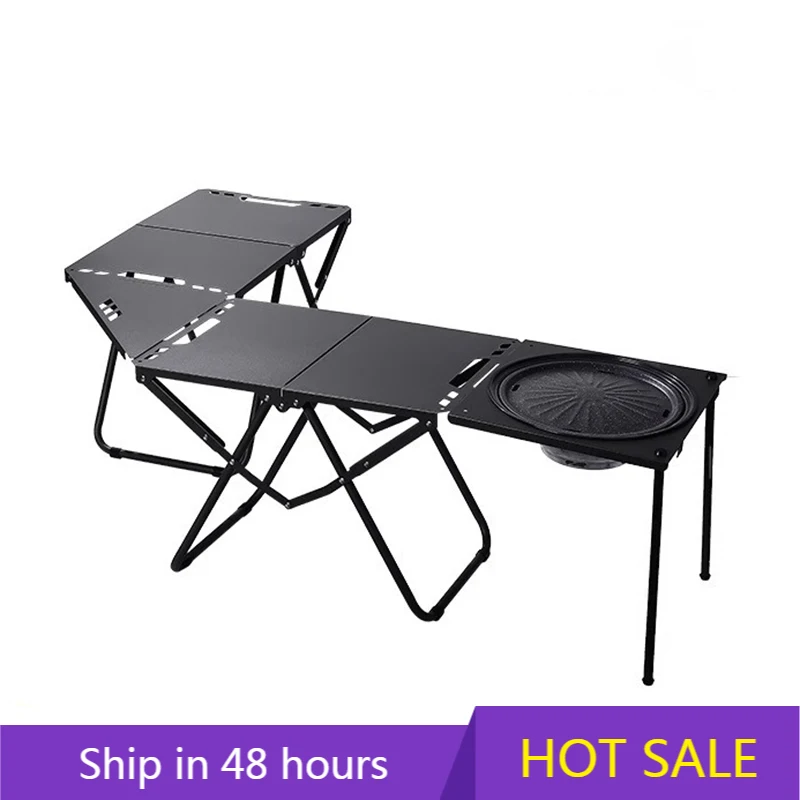 

YTYIN Multi-Functional Outdoor Camping Carbon Steel Folding Table Barbecue Table for Outdoor Picnic Barbecue