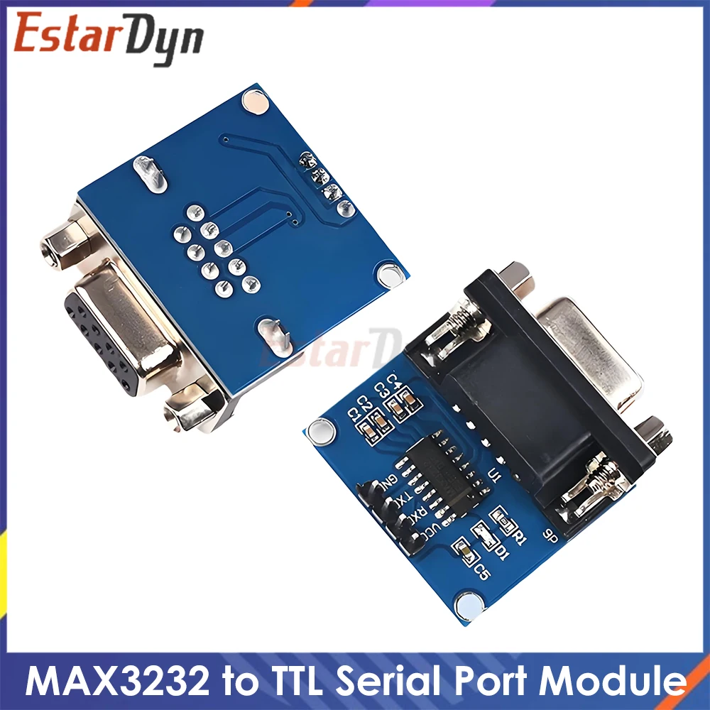 MAX3232 RS232 to TTL Converter Module DB9 3.3-5V for Raspberry Pi, Auto Flow Control Serial Port Adapter
