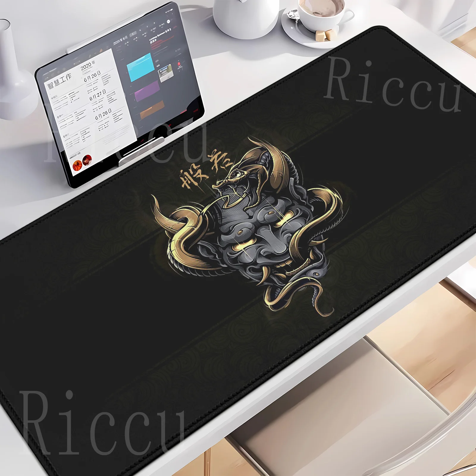 

HD Xxl Japanese style Devil Mask prajna Office Computer PC Accessories 400X900mm Table Mat Gaming Mouse pad Gamer Desk mat