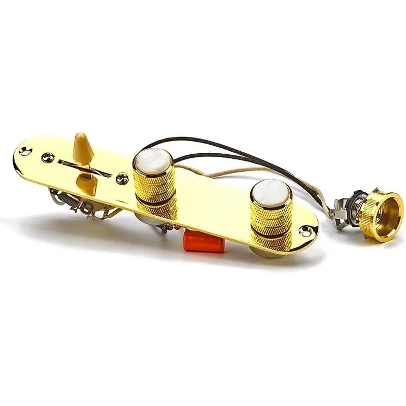 Gold Pre-Wired 3-Way Loaded Control Plate with Wiring Harness for Telecaster Electric Guitar, Silver Optional