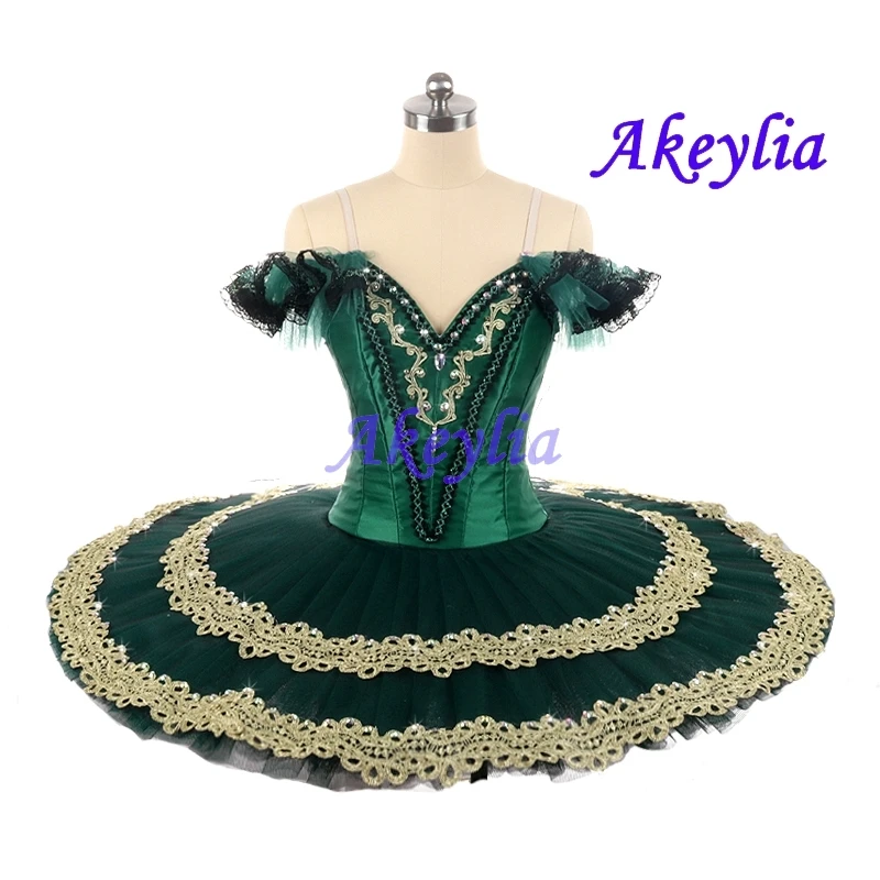 No elasticity Professional tutu green for ballet dance Wear sleeping beauty pancake Classical Nutcracker Ballet Tutu JN00175