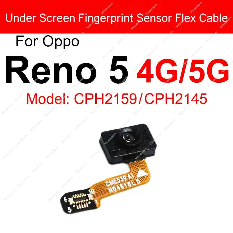 Under Screen Home Fingerprint Sensor Flex Cable For Oppo Reno 2Z Z 2 3 4 5 6 Pro 4SE Underscreen Touch Fingerprint Sensor Parts