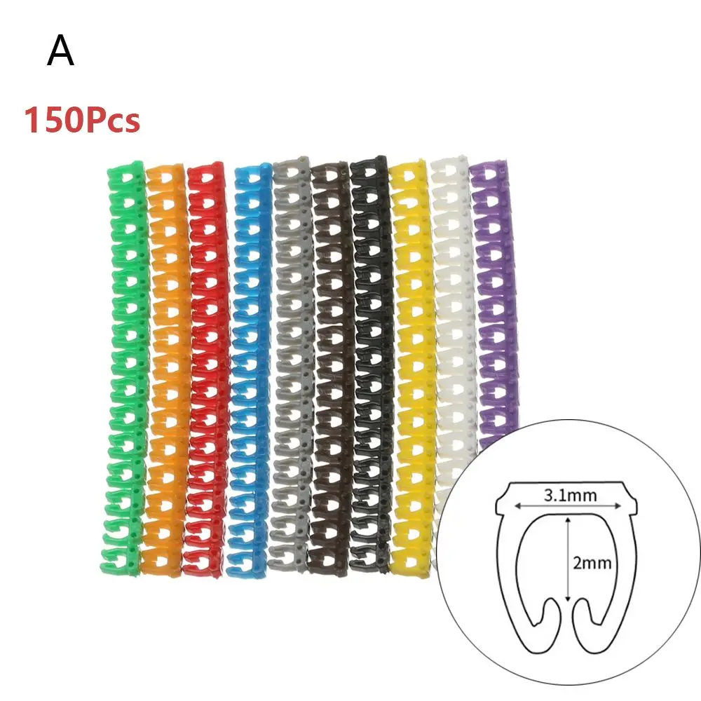 100/150Pcs Convenient Colourful C-Type Network Marker Tool Waterproof Cable Labels Tag Box Fiber Organizers Identification Sign