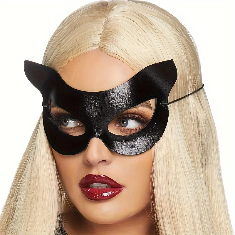 1PC Catwoman Mask Carnival Face Cat Half Mask Black Cat Eye Mask Masquerade Mask Cat Costume Mask Costume Role Playing