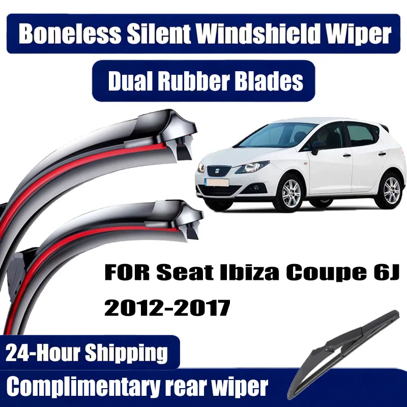

3Pcs Front & Rear Windscreen Wiper For Seat Ibiza Coupe 6J Hatchback 2017 2016 2015 2014 2013 2012 24"16"13" Set Blades