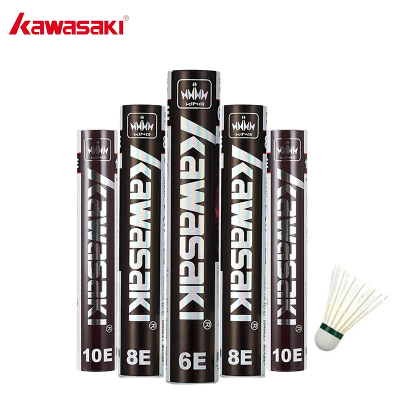 Kawasaki Shuttle Badminton KING 8E/10E Lotka z piórami do badmintona dla klubów i rakiety treningowej Sport Trwałe piłki do badmintona