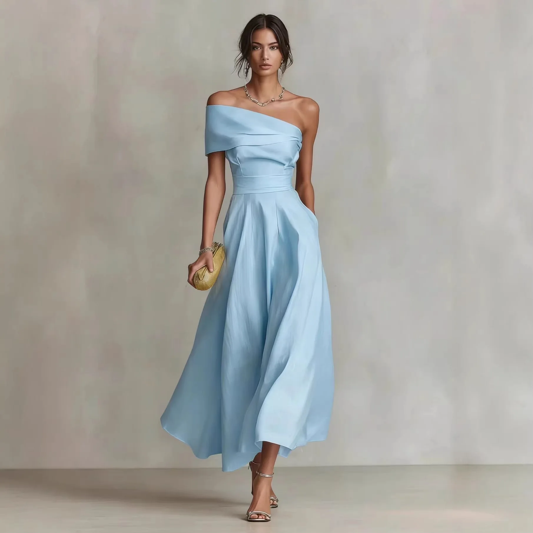 elegant off shoulder long party dresses for women 2026 summer sexy sleeveless backless maxi dress casual - view 2