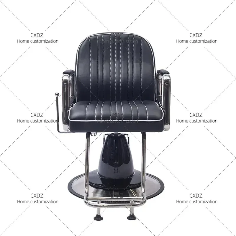 Hydraulic Barber Chair Stainless Steel Rotating Hair Cutting Seat for Salon Shop Professional Styling Furniture