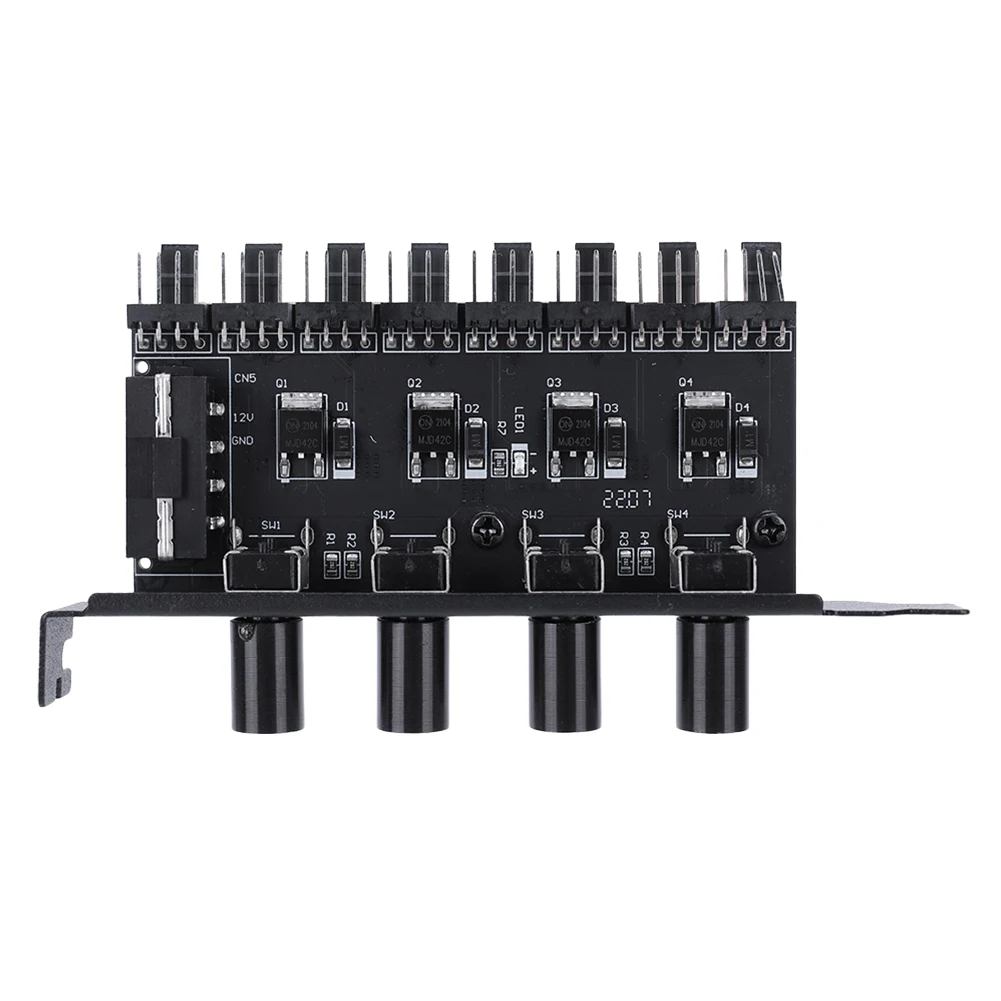 CPU Koelventilator HUB SATA/4 Pin Adapter 8 Kanaals PWM Hub Koelventilator Snelheidsregelaar 4 Knop PC Case Koelventilator Hub