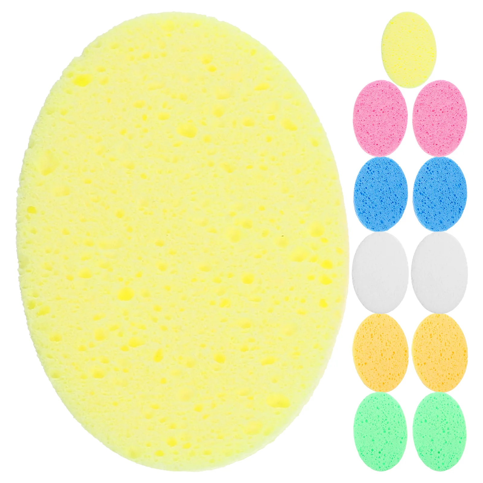 

12 Pcs Cleaning Sponge Portable Facial Cleansing Sponges for Face Wash Cloth Washing Supple Exfoliating Wood Pulp Travel