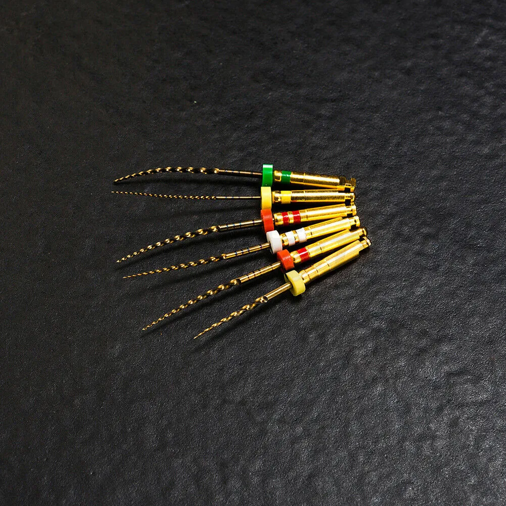 6Pcs EASYINSMILE Dental Endo Rotary Files Endodontic Files Niti G3-Pro Gold Taper root curved canal Files 25mm dental supplies