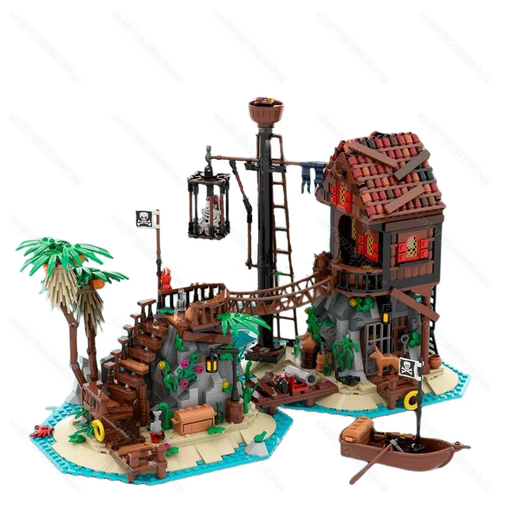 New 1383PCS medieval Pirate Series MOC Forbidden Island DIY creative ideas children Toy birthday Gift building blocks MOC-6270