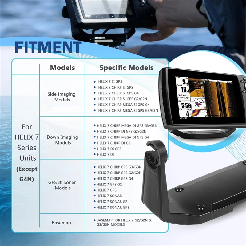 【SLEEK DESIGN】For Humminbird Helix-7 Series Fish Finder Gimbal Bracket Mounting Kit 740146-1 With Knobs Screws
