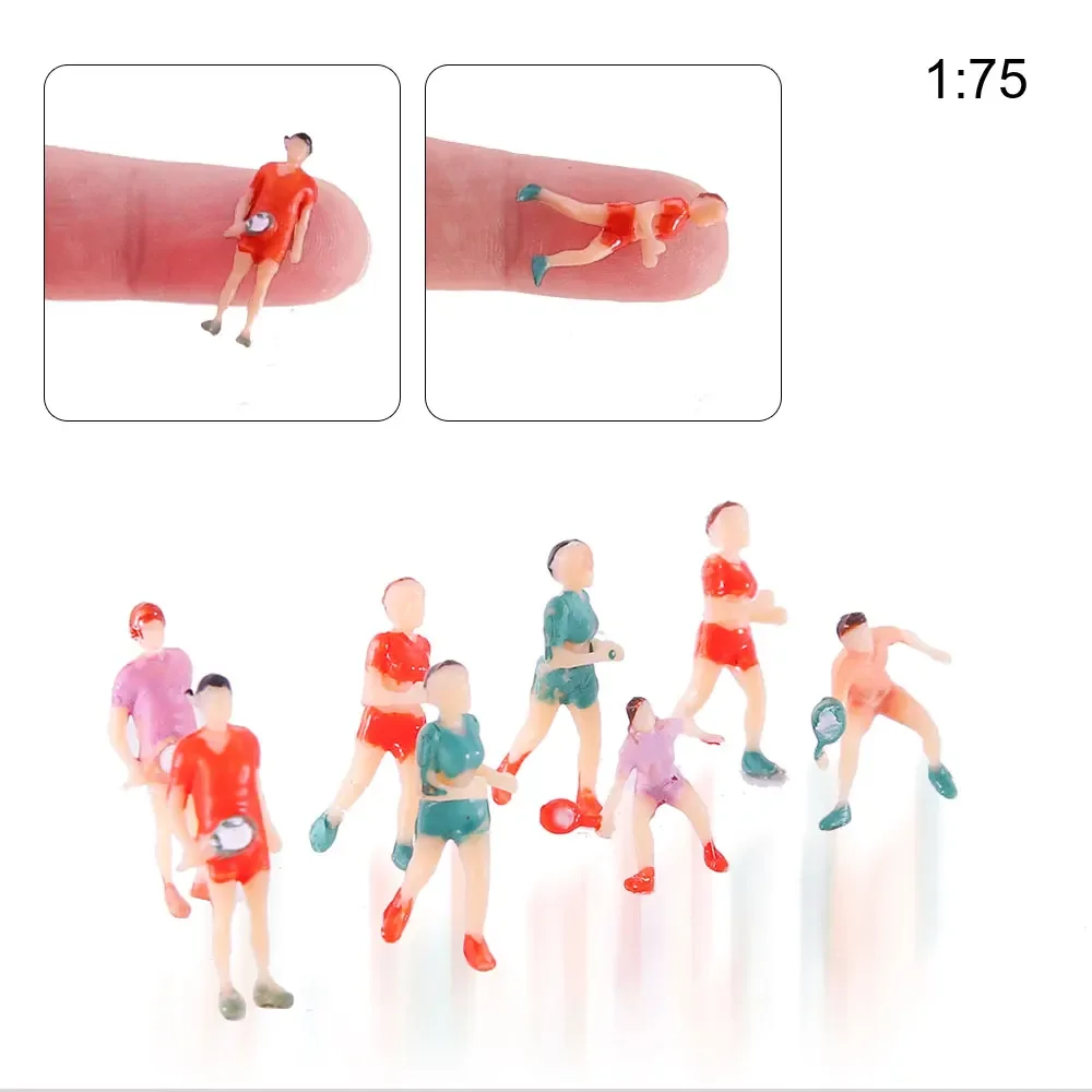 10PCS 1/50-1/100 미니어처 스포츠 피규어 ABS 페인트된 인물 DIY 모델 제작 재료 건축 레이아웃 디오라마용