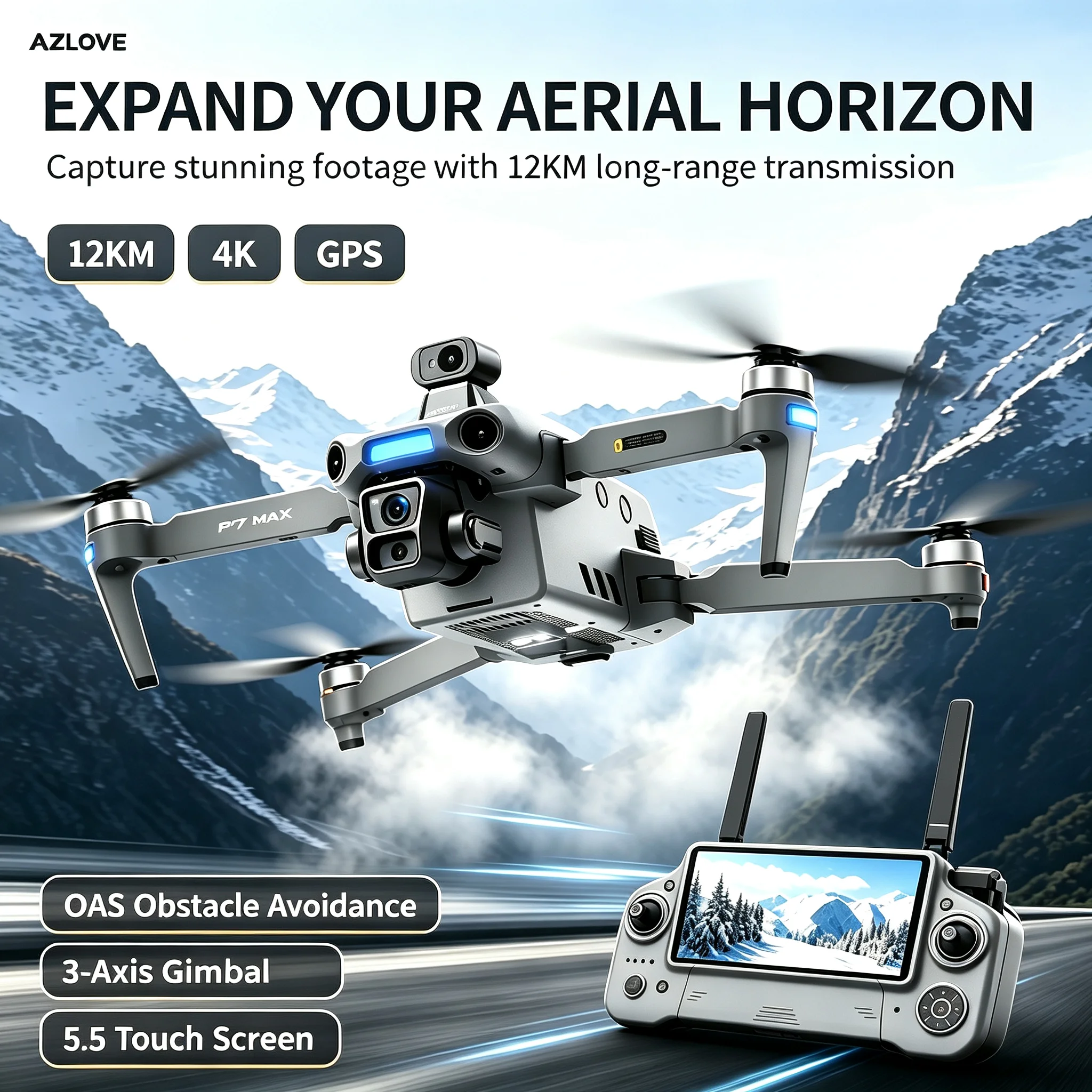 S880 Drone with 4K 3-Axis Transmission, Dual GPS Positioning, 5.5