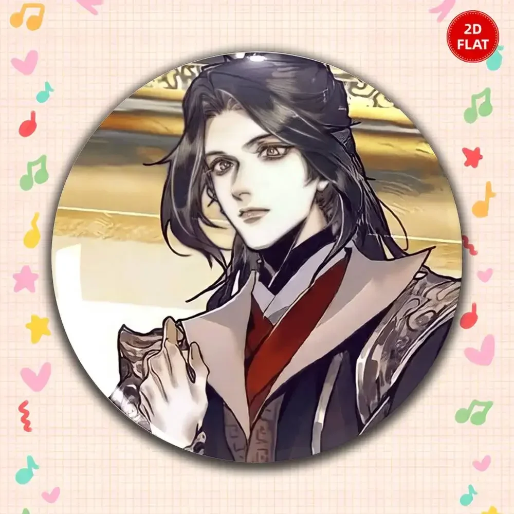 2026 Latest Style Classic Style 2D FLAT Gorgeous Round Anime Plastic Brooch Pin Unisex Lapel Badge Fun Gift