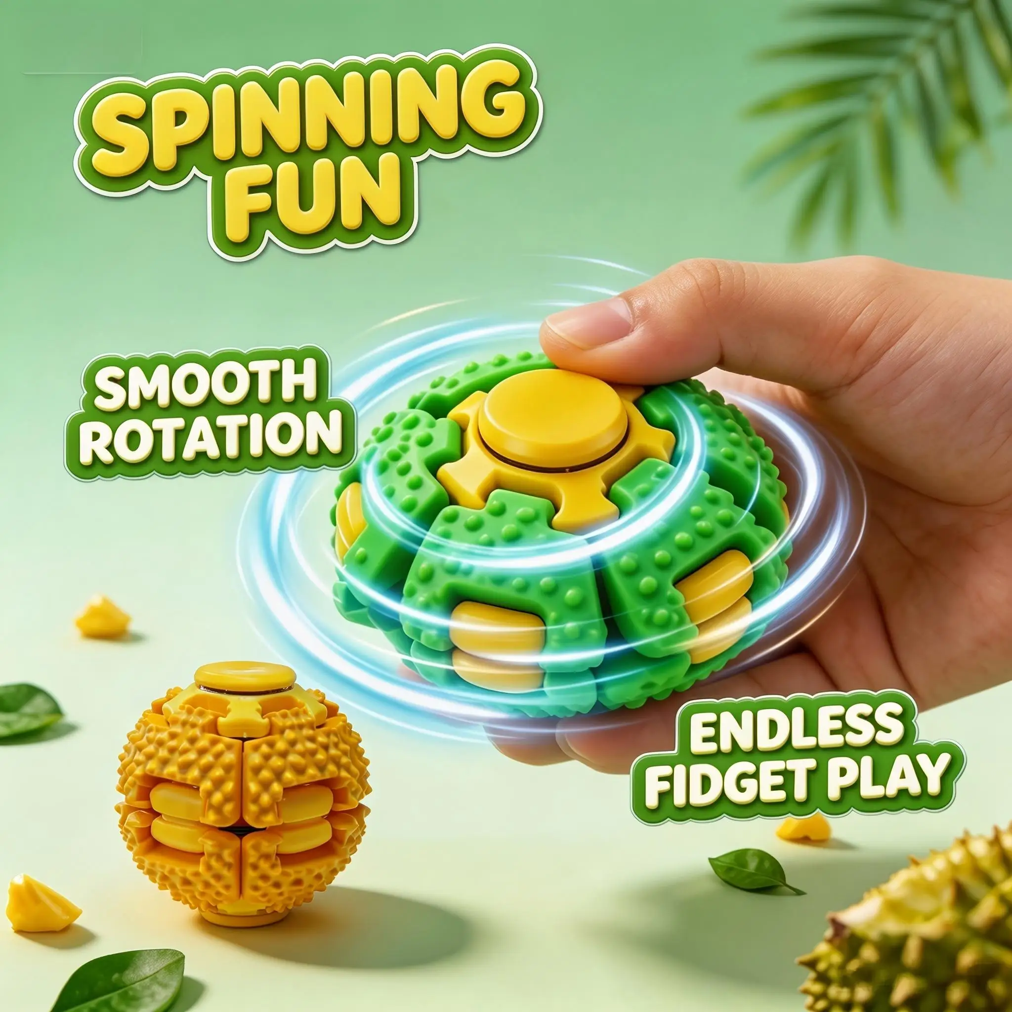 Durian Fidget Spinner Ball Finger Rotating Stress Relief Toy Sensory Anti‑Anxiety Desktop Fidget Toy Birthday Party Gift Favor