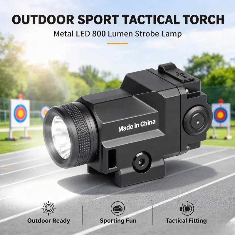 Outdoor Sport Simulation Lighting Part 20mm Picatinny Mount Metal LED Torch 800Lumen Adjustable Strobe Mode Accessory