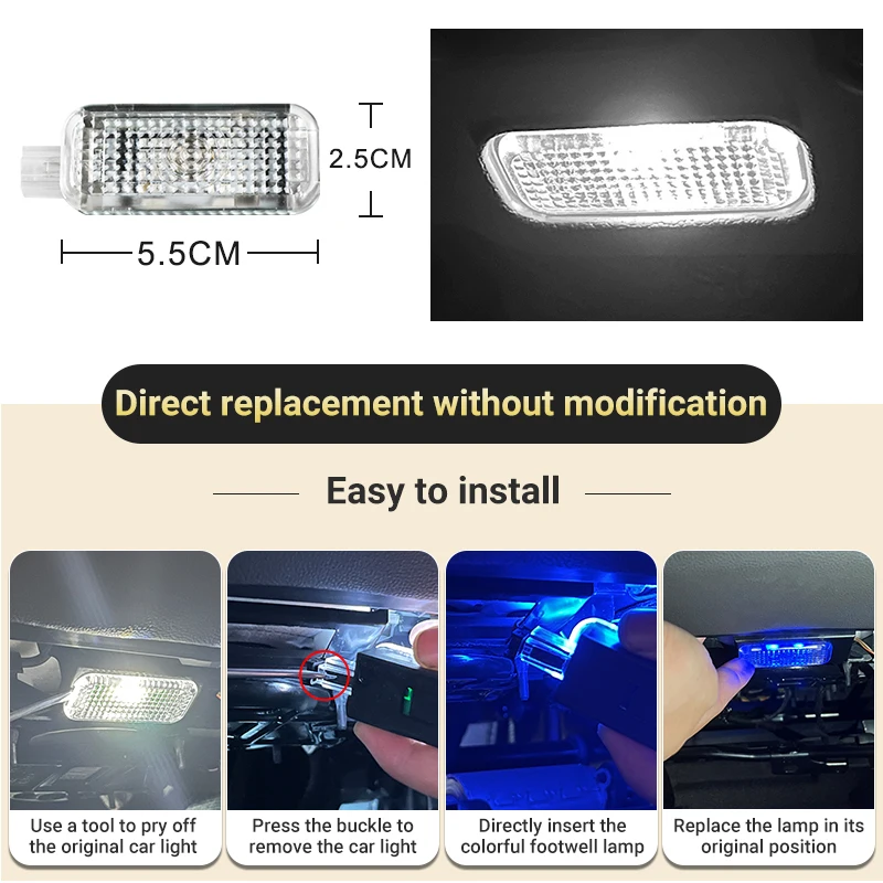 For Porsche 911 955 957 987 997 Cayenne Boxster Cayman Macan Carrera 911 992 Panamera 971 Car Footwell Lights Accessories - view 6