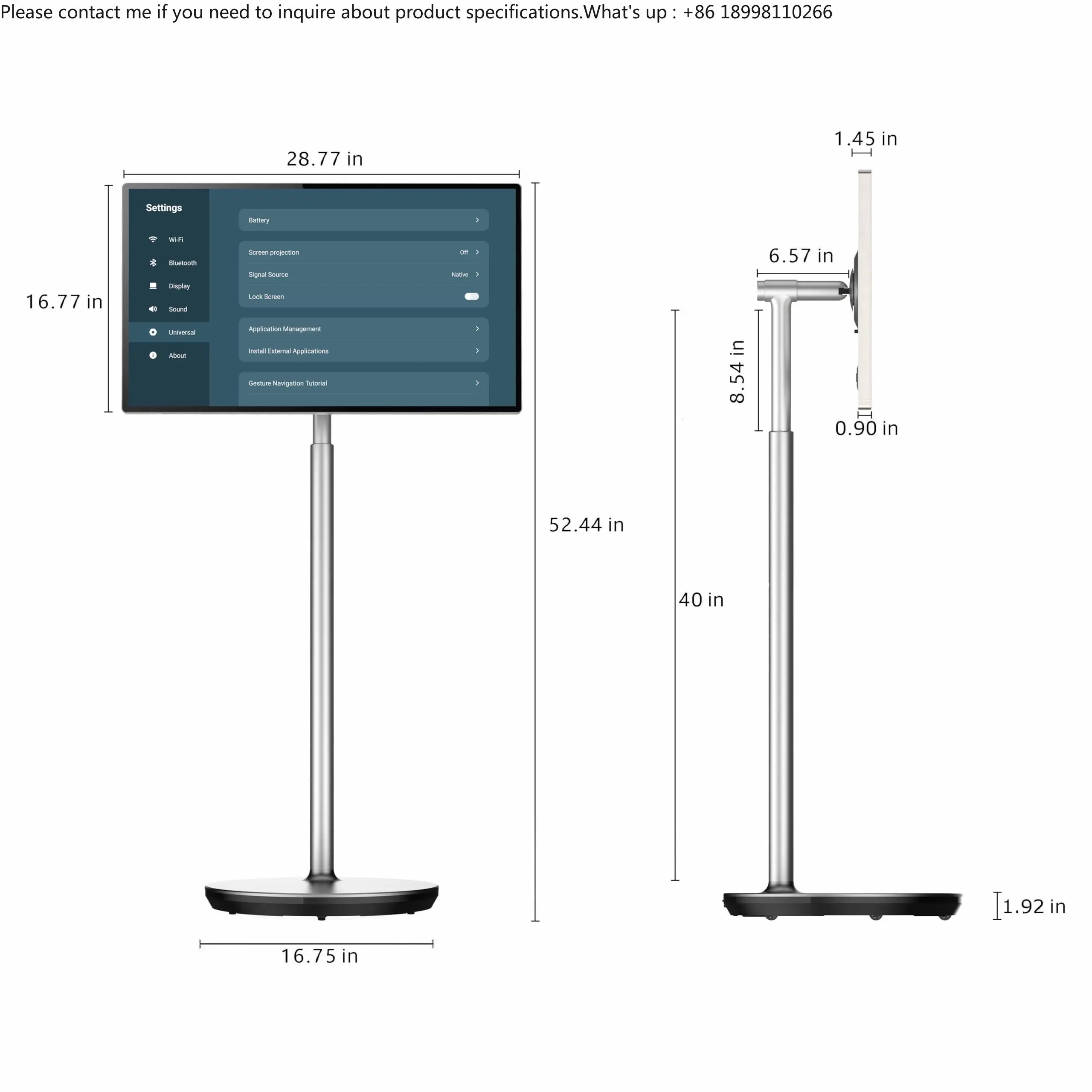 32 Inch Display USB Wifi OS 10 Smart Touch Screen OEM Indoor Television Portable Smart TV