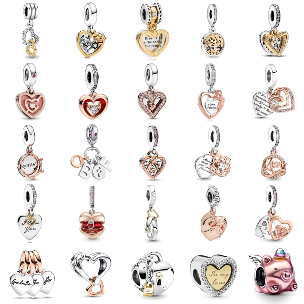 

Новая цепочка из стерлингового серебра 925 пробы с летающей свиньей и деревом любви, подвеска Ley 925, подходит для оригинального браслета, аксессуары, женские украшения своими руками