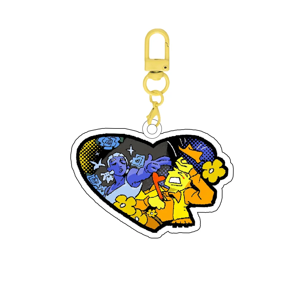 for Deltarune Chapter 5 Game Seven Colored Flowers Flowery Aqua Seth Green Acrylic Keychain Festival Gift Decoration Pendant