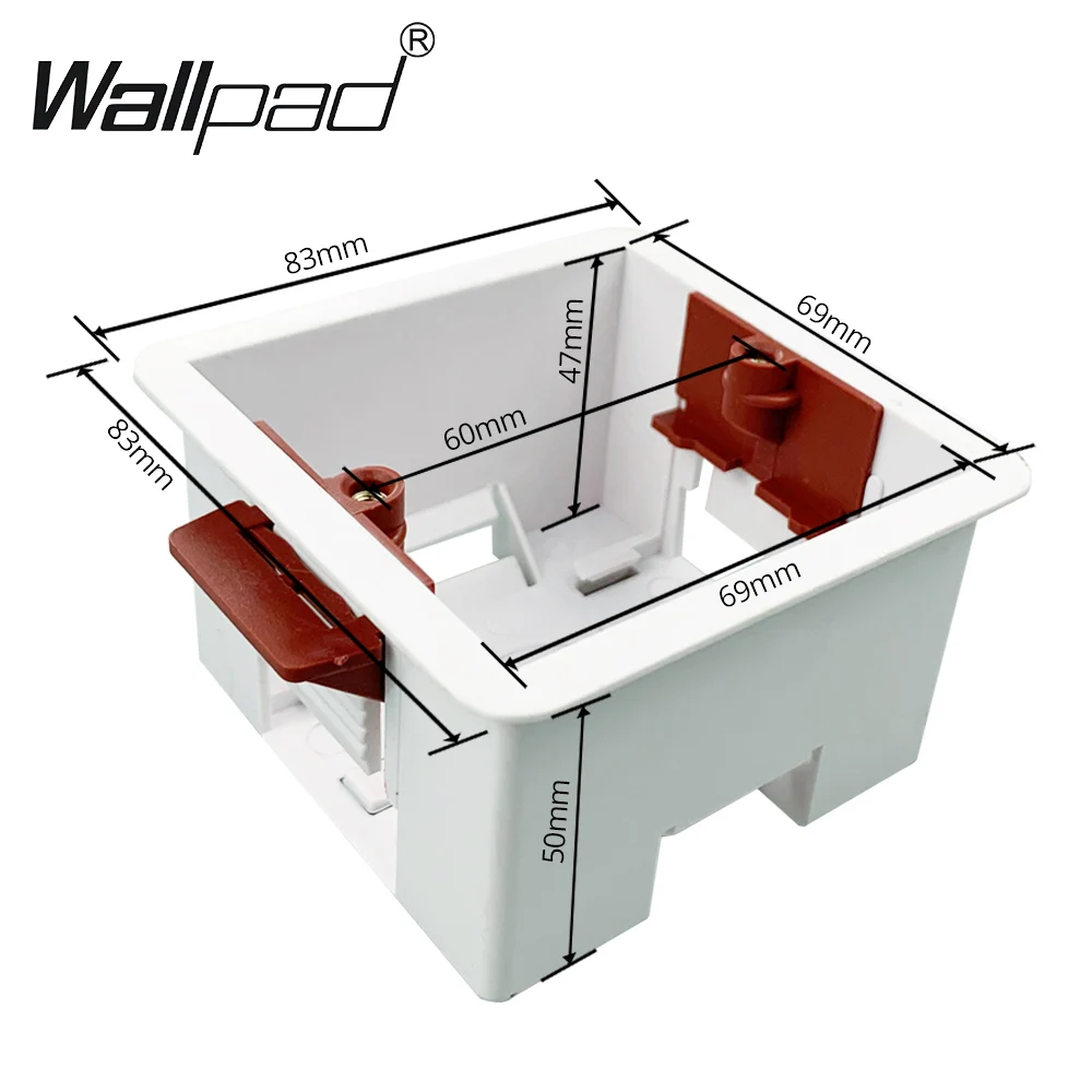 

50mm Deep Dry Lining Box For Gypsum Board Plasterboard UK Standard 3*3 Switch 47mm Depth Mounting Box Fits 4-21mm Thickness Wall