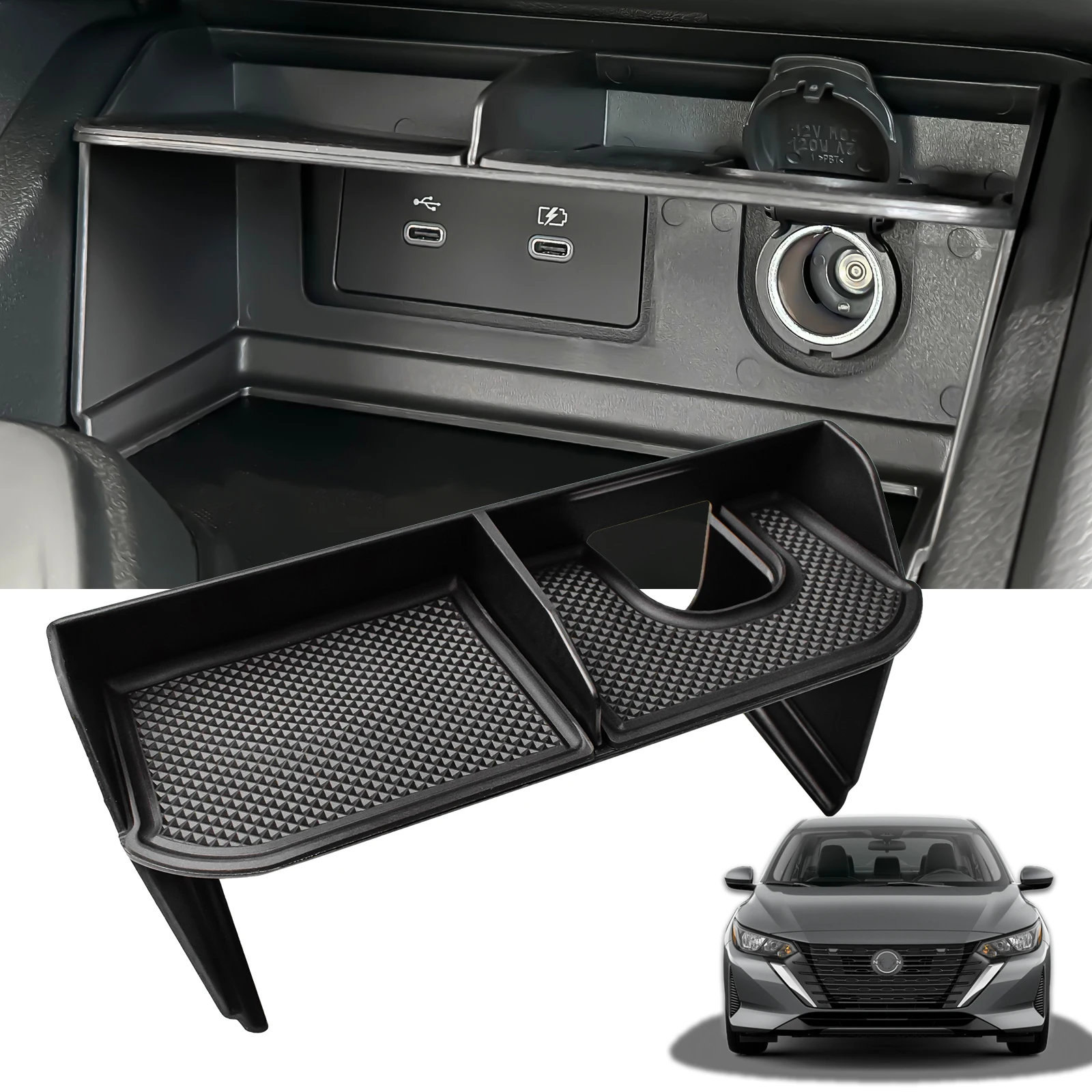 

Center Console Tray Organizer for 2020-2024 Nissan Sentra Limited/Nightshade/SR5/Trail Edition/TRD/Venture Armrest Storage Box