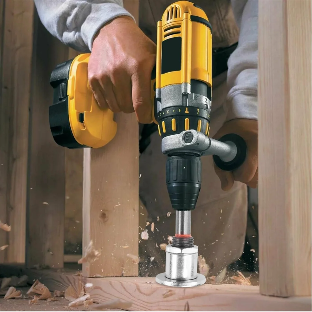 Set di punte per trapano svasatore per legno, svasatore da 8 mm con chiavi esagonali per trapano centrale, per fori per legno e plastica