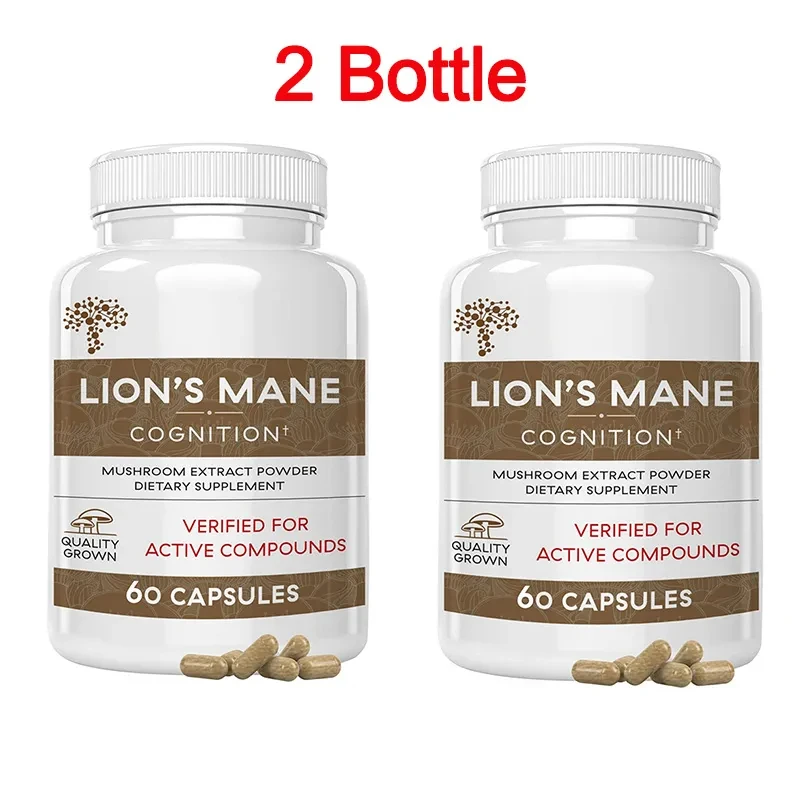 

2 Bottle Lion Mane Ganoderma lucidum Mushroom Capsule Dietary Supplement Health Food Immune System Against Cancer