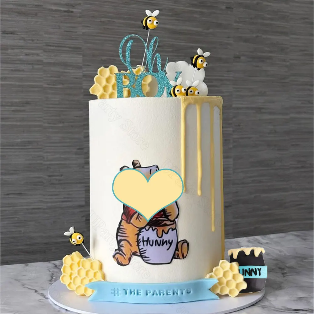 29 Stück Bienenkuchen-Topper, Honigglas-Stick, Wabenkuchen-Topper für Bienen, Geburtstag, Geschlecht offenbaren, Babyparty, Kuchendekorationen, Gastgeschenk – Detail 5