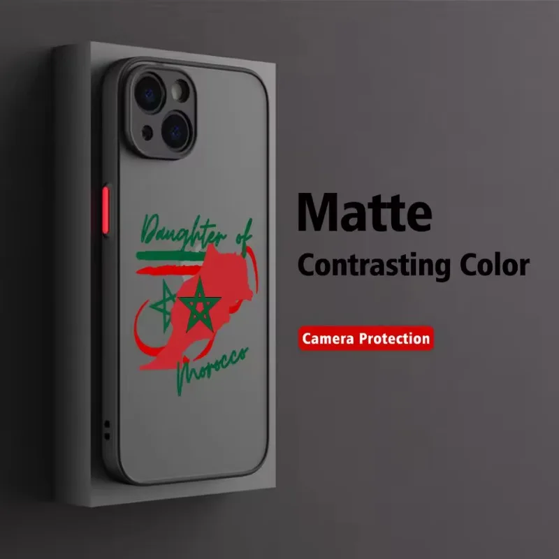 Moroccan Passport Map Phone Case For iPhone 17 16 15 11 12 14 13 Pro Max Mini X XS XR 7 Plus 17E Air Shockproof Hard Matte Cover view 4