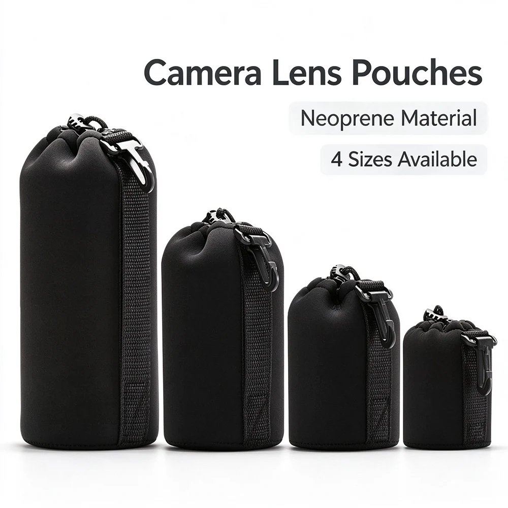 Camera Lens Bag Shockproof Soft Protective Lens Pouch Sleeve for Sony Canon Nikon Fujifilm Leica DSLR Mirrorless Camera Lenses