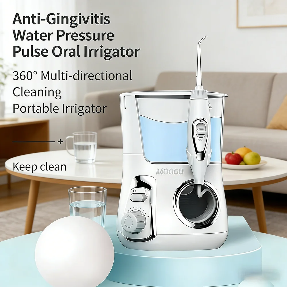 

Профессиональный ирригатор для полости рта с 10 режимами, настольный аппарат для домашнего ухода за полостью рта с 5 сменными насадками, высокое давление