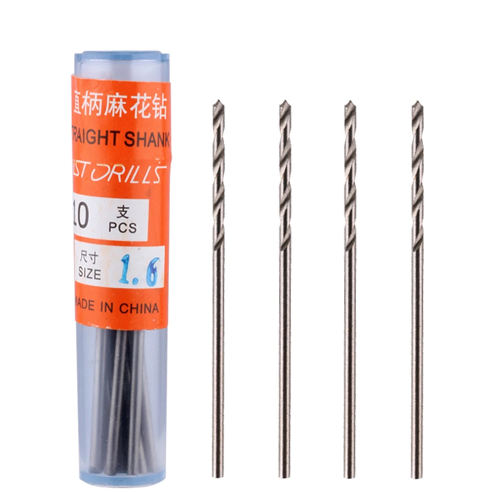 HSS High Speed Steel Drill Bit Set, Twist Bits, Micro Straight Shank, Ferramentas de Madeira, Brocas Elétricas, Hot, 10Pcs, 0.2-4.5mm
