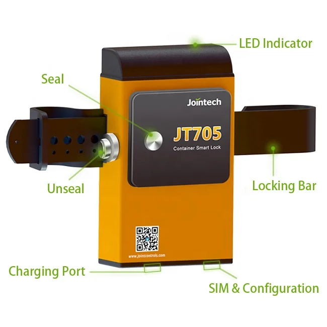 Jointech inteligentna kłódka Gps do monitorowania kontenera morskiego dzwonek do drzwi monitorowania Gps Eseal locking aktywów Rfid