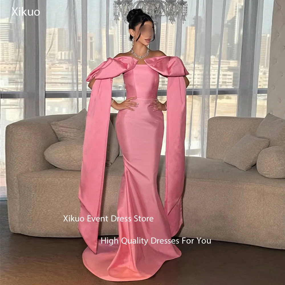 

Xikuo Розовые вечерние платья русалки с бантом на бретелях Vestidos De Noche Bodycon Arab Maxi 2026 Vestidos De Boda Para Fiestas по индивидуальному заказу