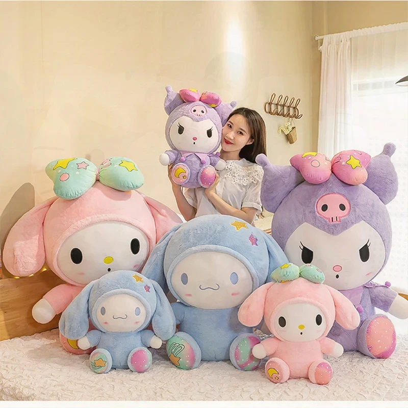 

Милая плюшевая игрушка Sanrio Kuromi, мягкая кукла Melody Cinnamoroll, милый мягкий зверек, подарок на день рождения, самый красивый подарок для девочек