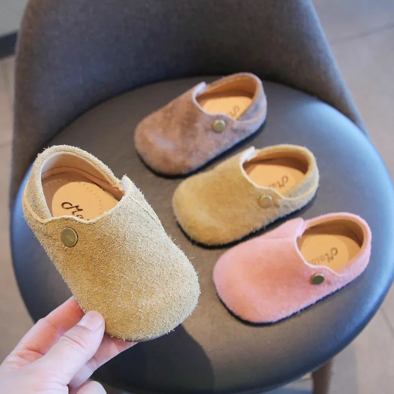 

Baby Walking Shoes Soild Color Versatile Kids Flat Shoes Cute Soft Sole 2025 Spring Autumn New Boys Girls Leather Shoes Non-slip