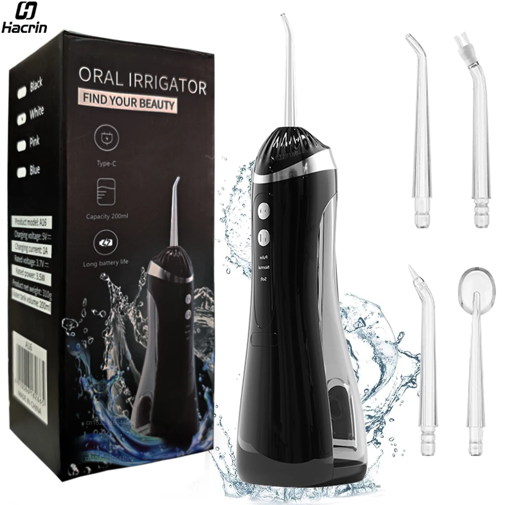Electric Oral Irrigator Dental Water Flosser for Teeth Dental Irrigator USB Rechargeable Dental Water Jet Mouth Washing Machine