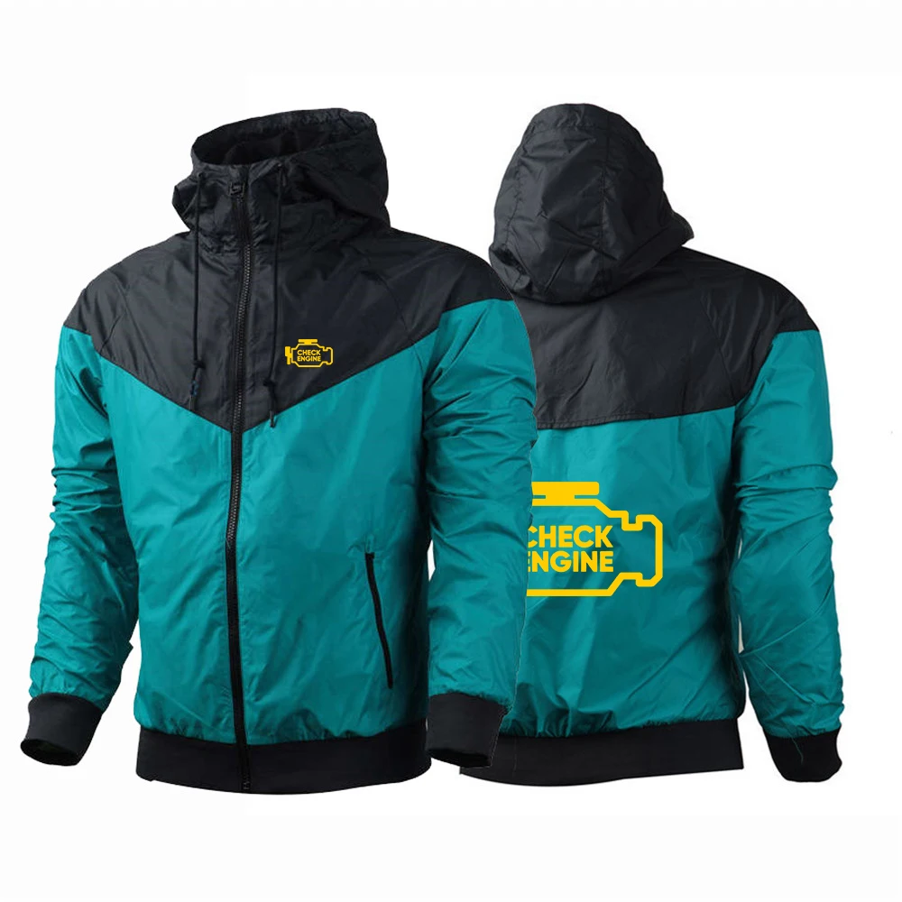 Mechanic Auto Repair Check Engine Light Print 2025 Spring Autumn Men's Five-color Windbreaker Comfortable Versatile Zipper Coat
