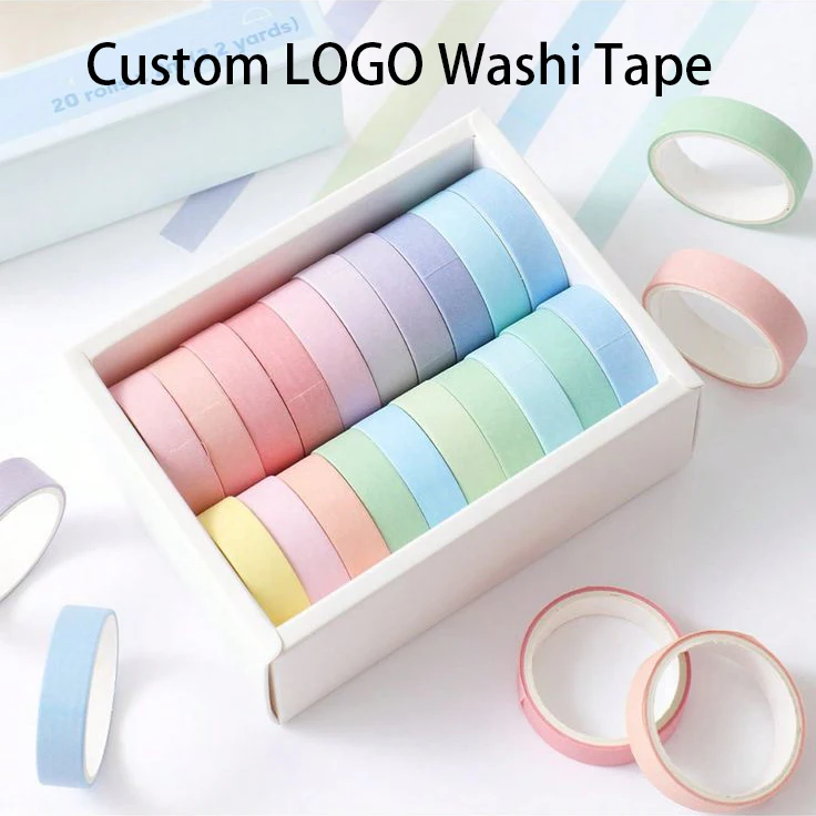 

Custom LOGO Washi Tape Personalized Text Design Decorative Office Scrapbooking Sticker Wrapping Packaging Gift DIY Bullet Journa